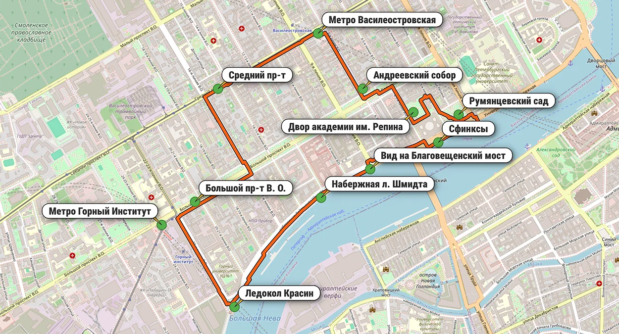 Невский проспект, основные туристические точки и главные виды города.