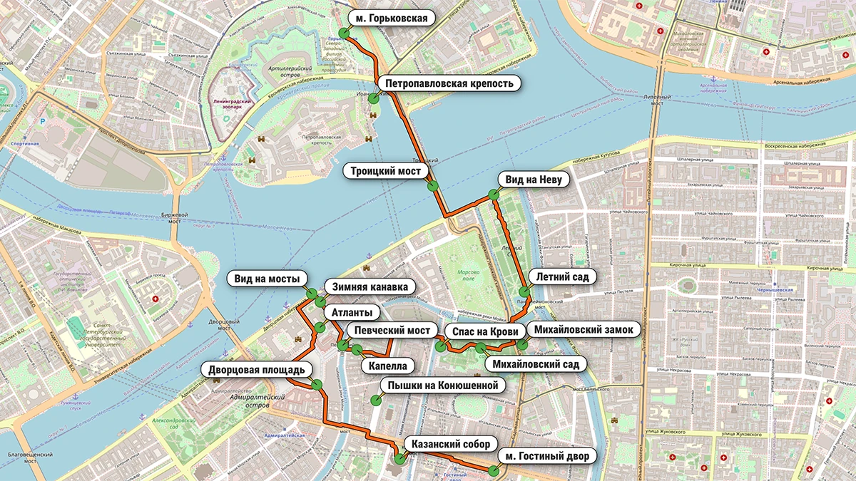 Невский проспект, основные туристические точки и главные виды города.